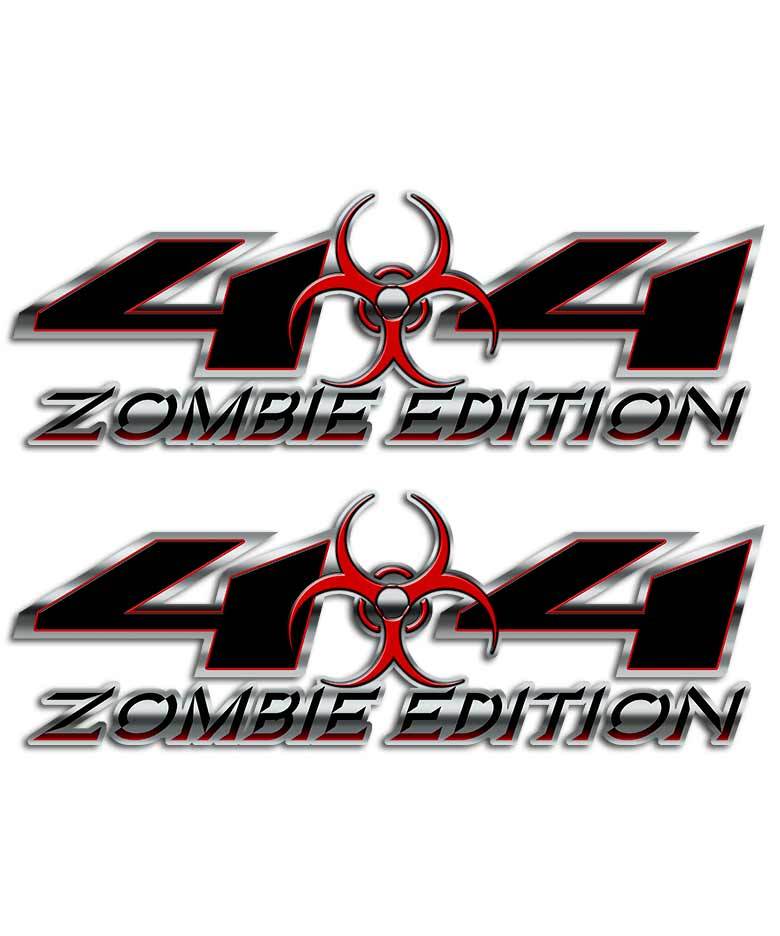 Zombie 4×4 Truck Sticker Black Biohazard Decal Walking Dead Biohazard Red USA