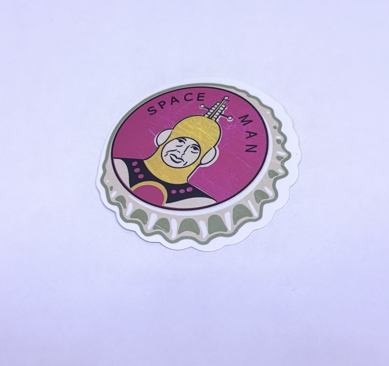 Space Man Bottle Cap Sticker Decal Vinyl Cool Art Souvenir Journal Wall Tc6
