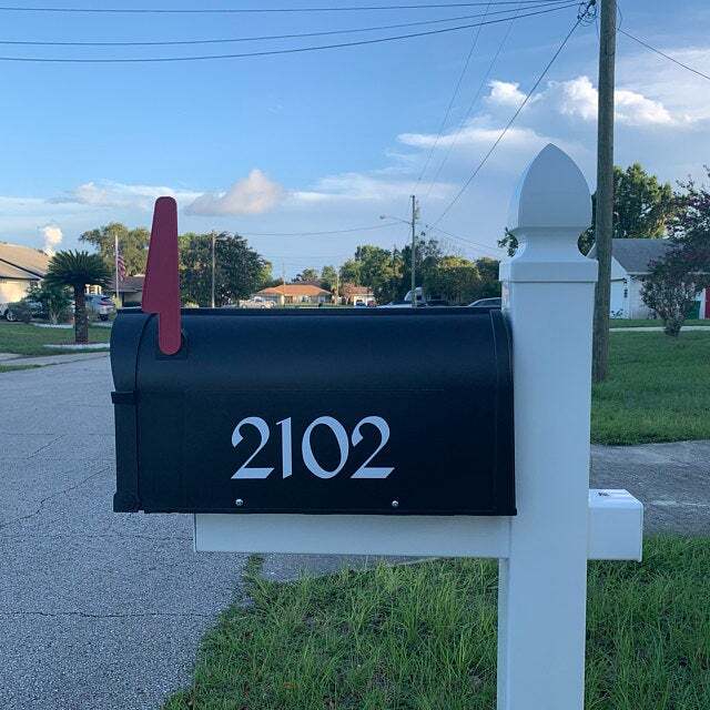 SET OF 2 – Custom Mailbox Numbers REFLECTIVE Vinyl Decals Stickers house street