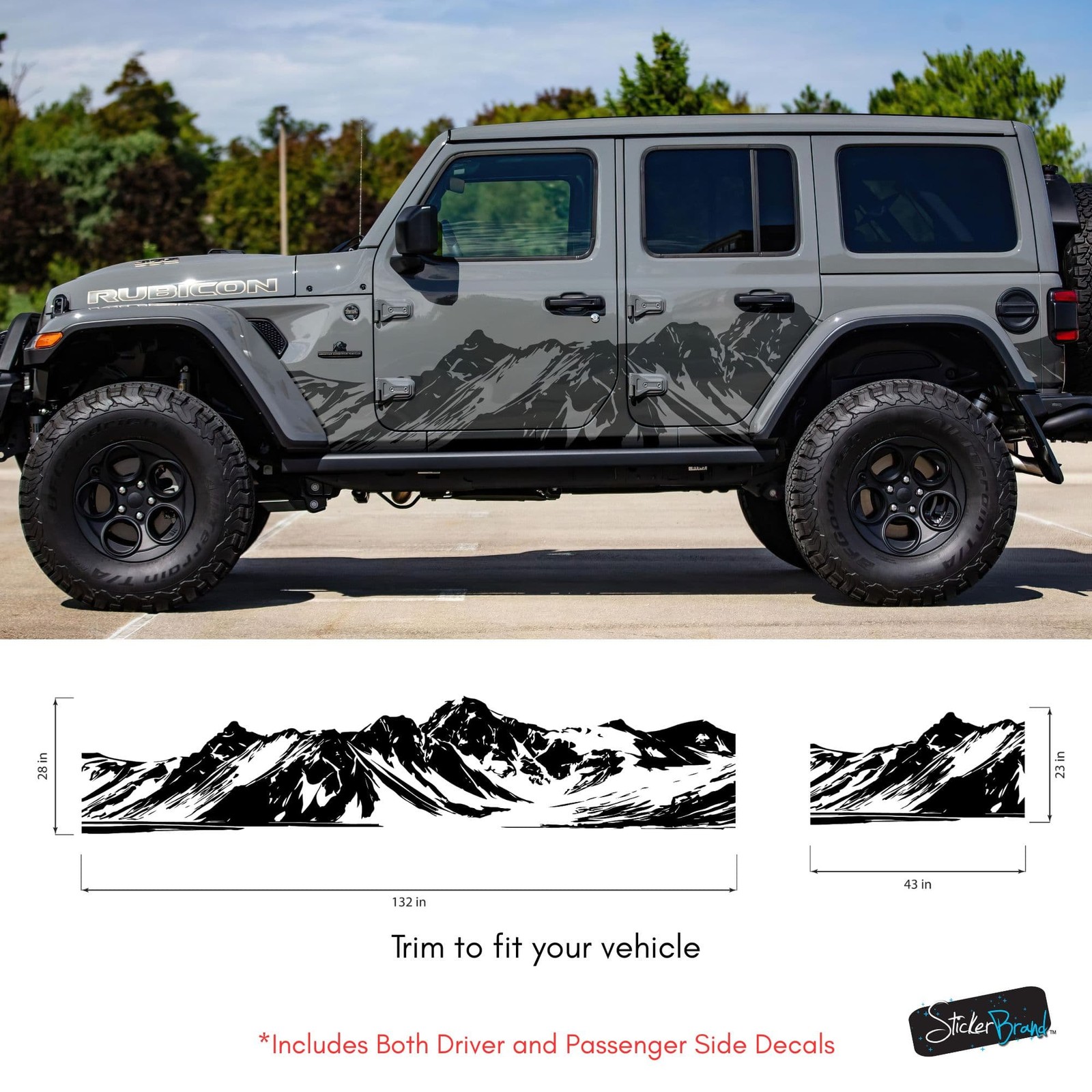 Aftermarket Mountain Truck Graphic Decal. Overland Vinyl Decal. #7085