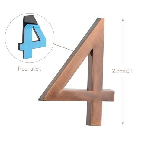 Self Adhesive Mailbox Numbers,Door Address Number Stickers for Office Bronze