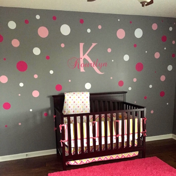 Girls Initial Wall Decal Custom Monogram Wallpaper Vinyl Name Removable Art, g32