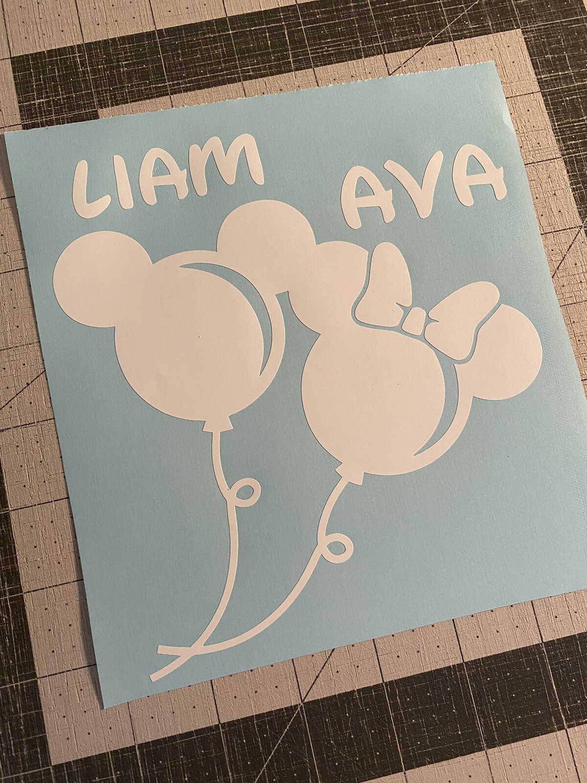 Vinyl Decal – Mickey & Minnie Mouse Balloons (Disney), Various Colors & Sizes