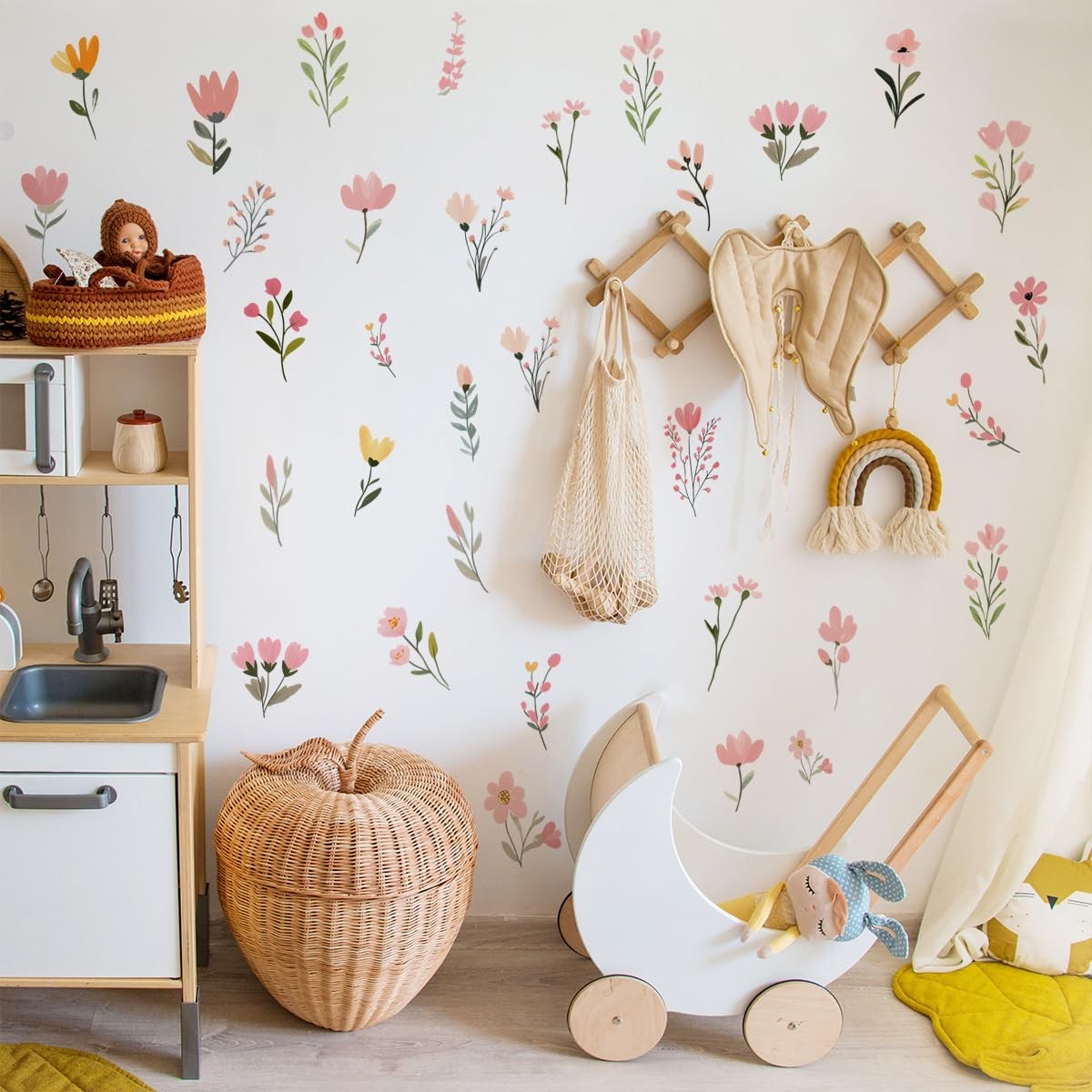 Flower Wall Decals，Boho Flower Wall Decals，Wildflower Sticker，Peel and Stick …