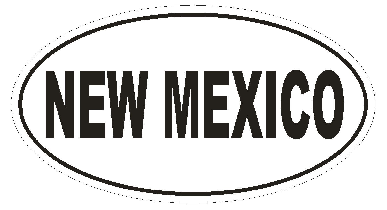 New Mexico Oval Bumper Sticker or Helmet Sticker D2359 State Euro Oval