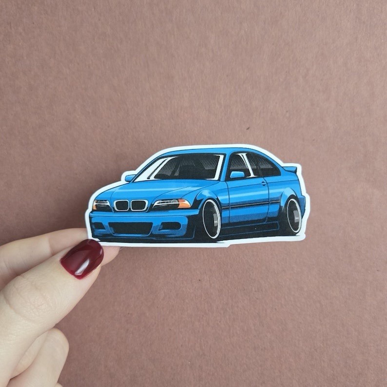 BMW E30 Sticker Decal Racing Car Skateboard Laptop Flask JDM