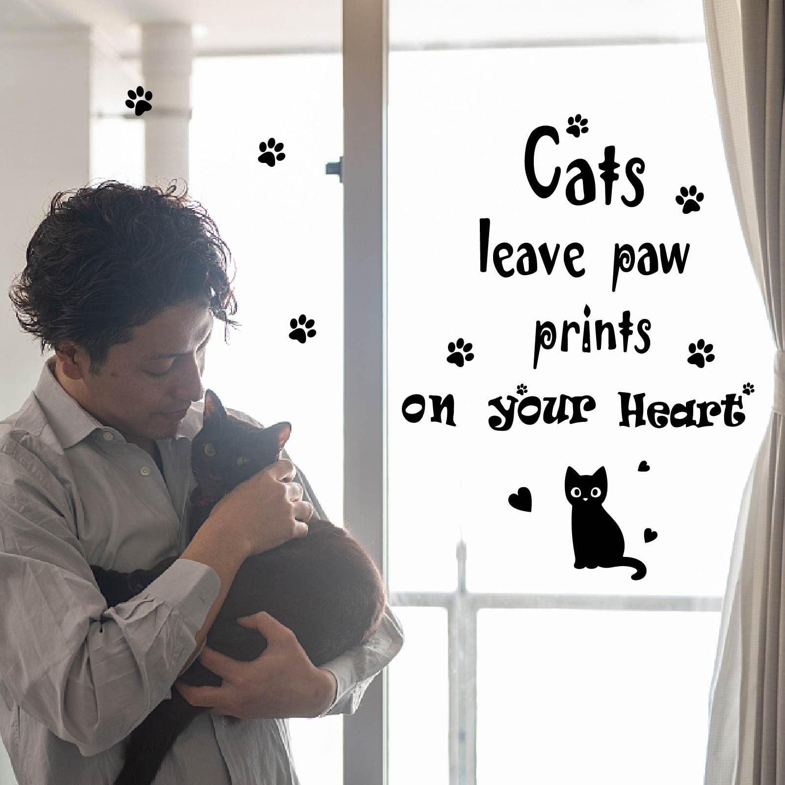 Cats Wall Decor Black Cat Wall Stickers Cats Leave Paw Prints on Your Hearts …