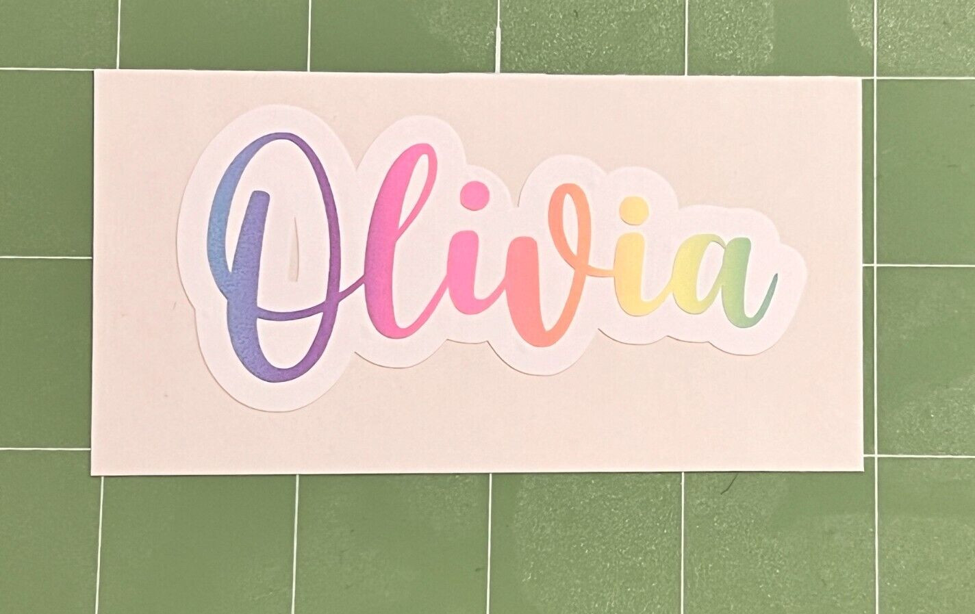 Rainbow Personalized ANY NAME | Custom Design Vinyl Sticker | Waterproof