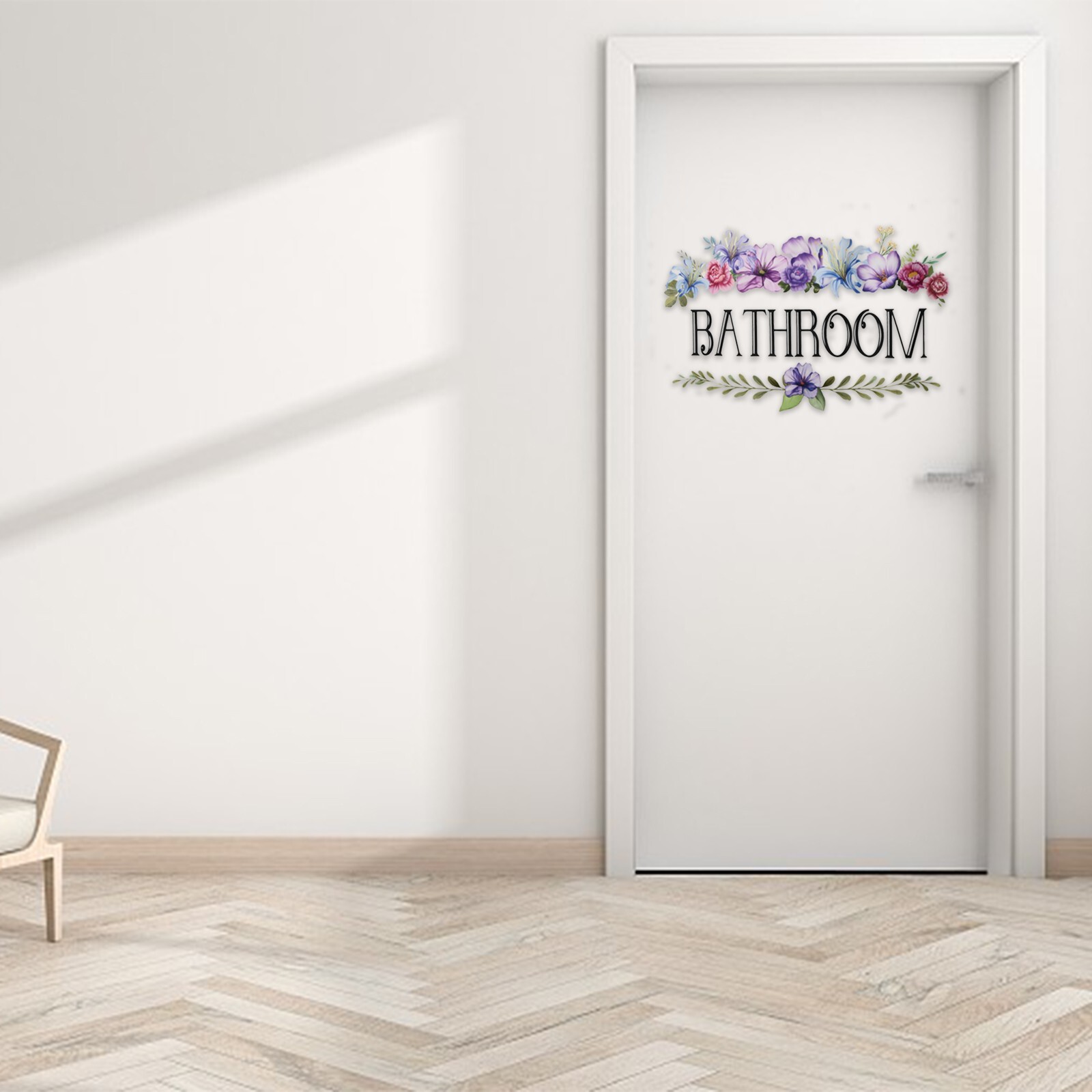 Waterproof Vinyl Wall Sticker Bathroom Door Sign Easy Application Removable