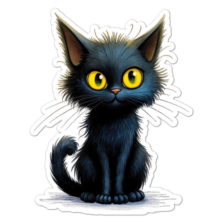 Cute Black Cat Sticker Decal