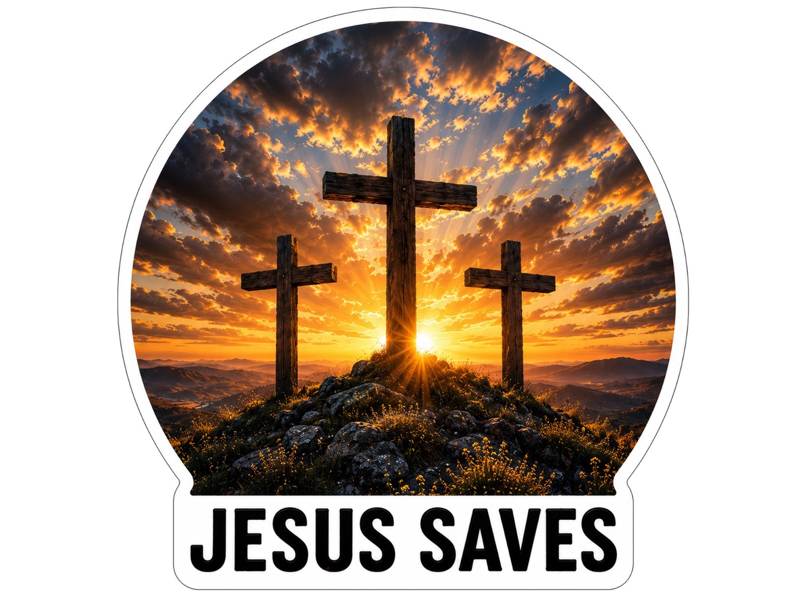 “Jesus Saves” Christian Decal Sticker Car Laptop Window Bottle Tumbler