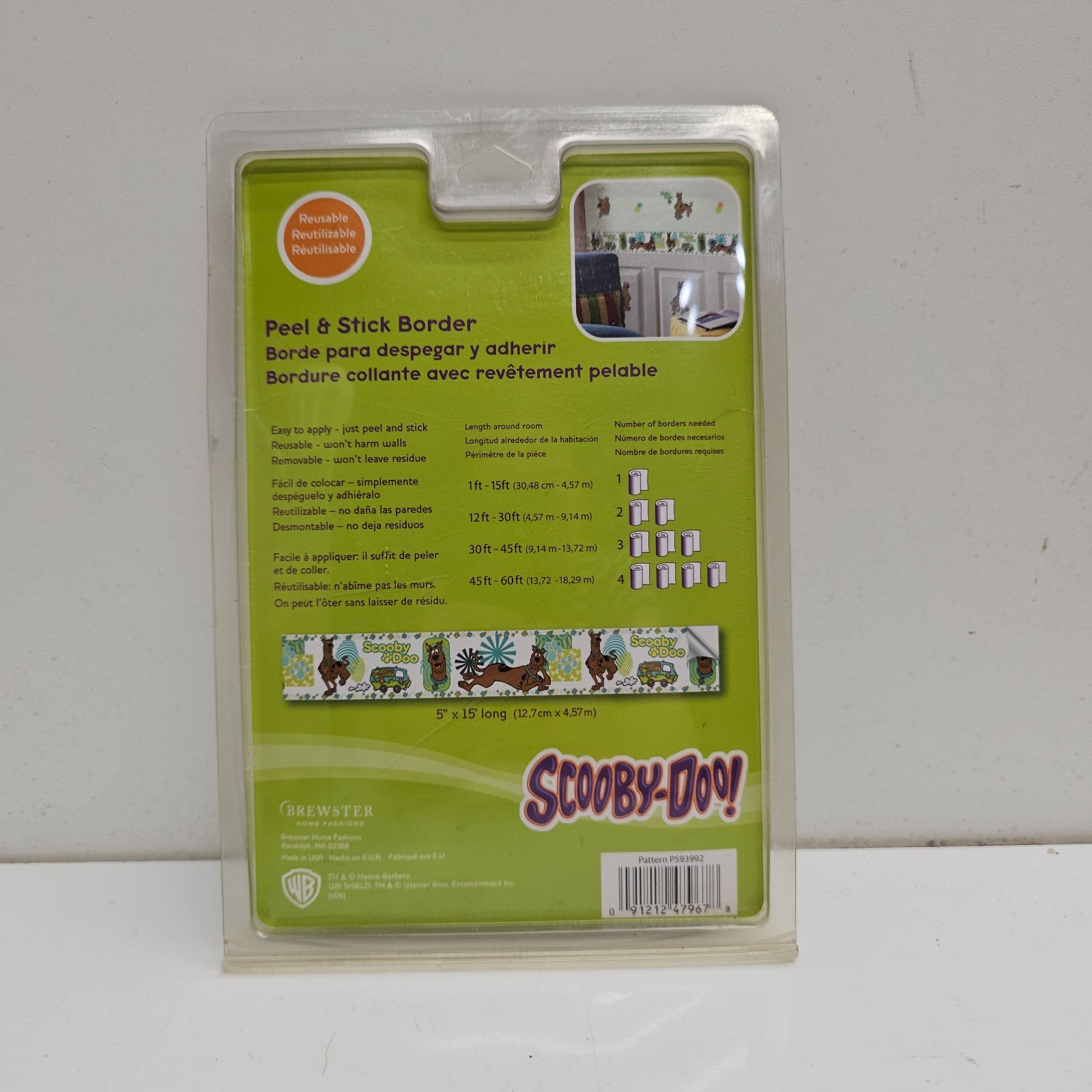 Brewster Scooby-Doo Peel & Stick Border PS93992 5×15 Wall Decor