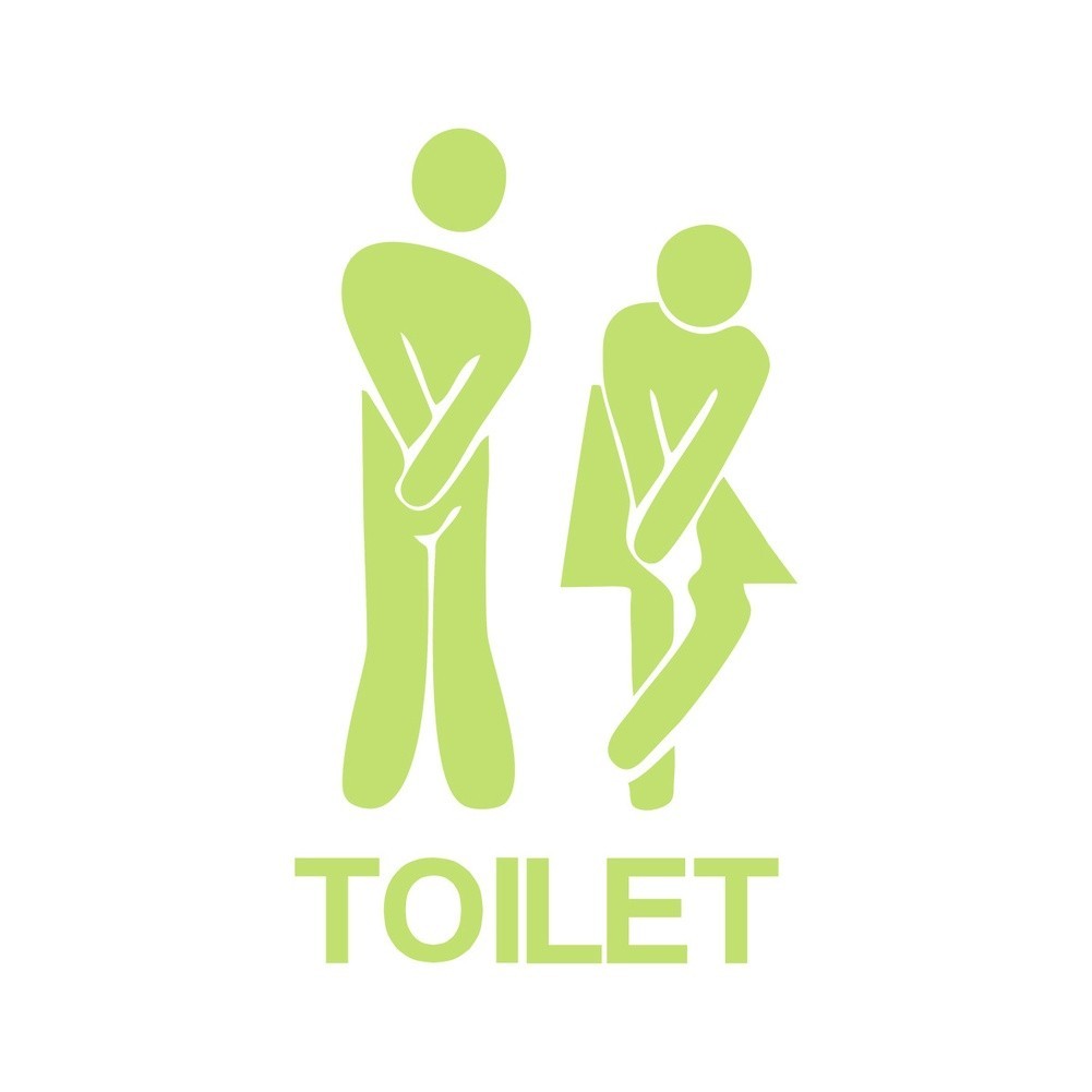 Reusable Glow in the Dark PET Decal 20 x 13 cm Bathroom Toilet Door Sticker