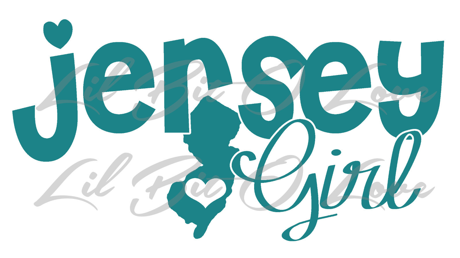 Jersey Girl Vinyl Decal Sticker New Jersey State with Heart Car Auto Vehicle