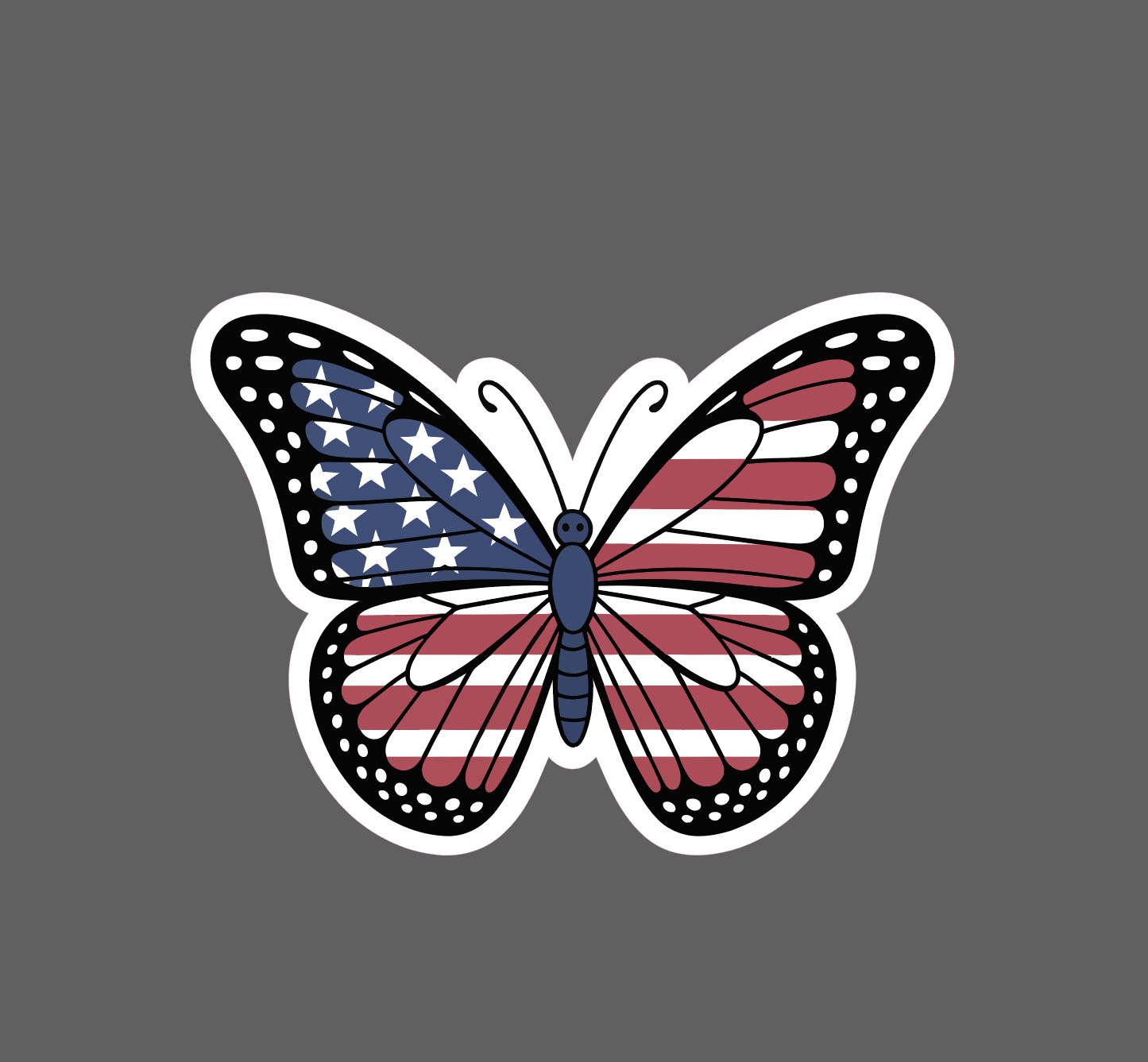 Butterfly USA Flag Sticker Waterproof Decal Animal America Patriotic Gift NEW