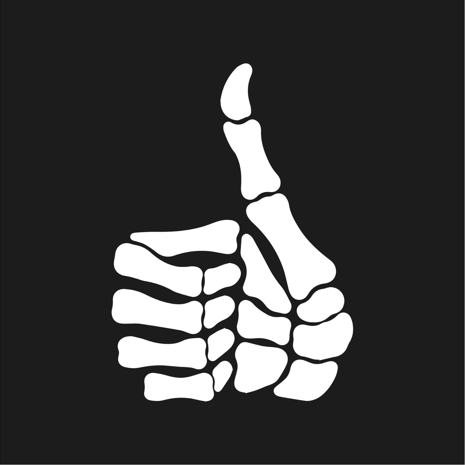 Thumbs Up Bone Hand Vinyl Decal Bone Fingers Sticker