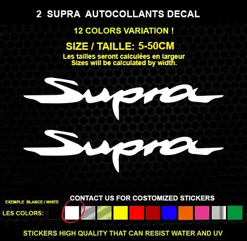 2 SUPRA sticker Genuine decal waterproof vinyl sticker 5-50cm