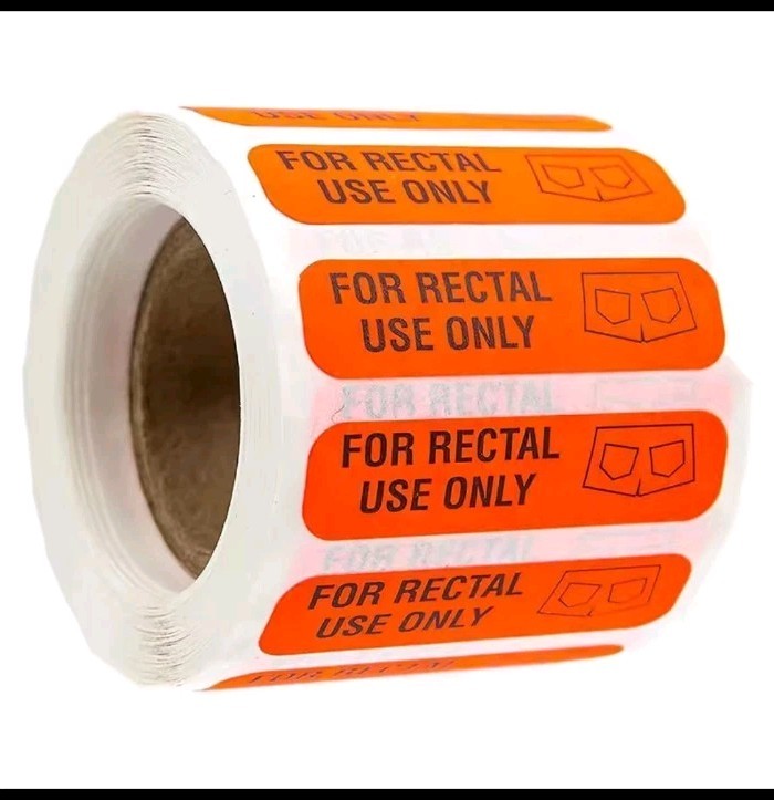 10 For Rectal Use Only Sticker Stickers Orange Funny Prank Toy Waterproof Joke