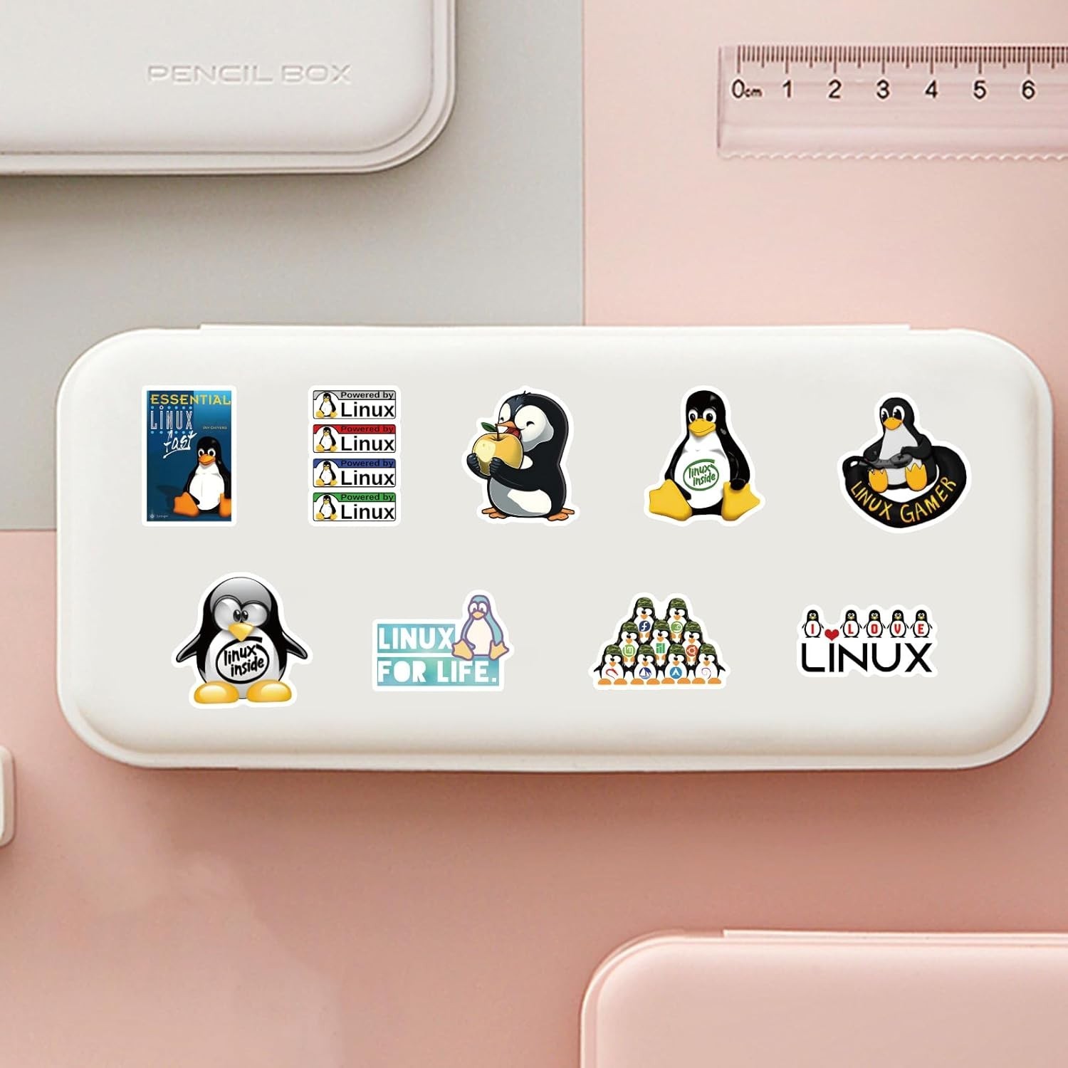Linux Stickers 62pcs Work Decals Aesthetic Waterproof Vinyl Pack Stickers Bottle
