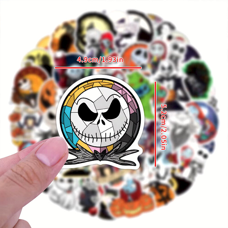 60PCS The Nightmare Before Christmas Jack Skellington Sally Decal Sticker Pack