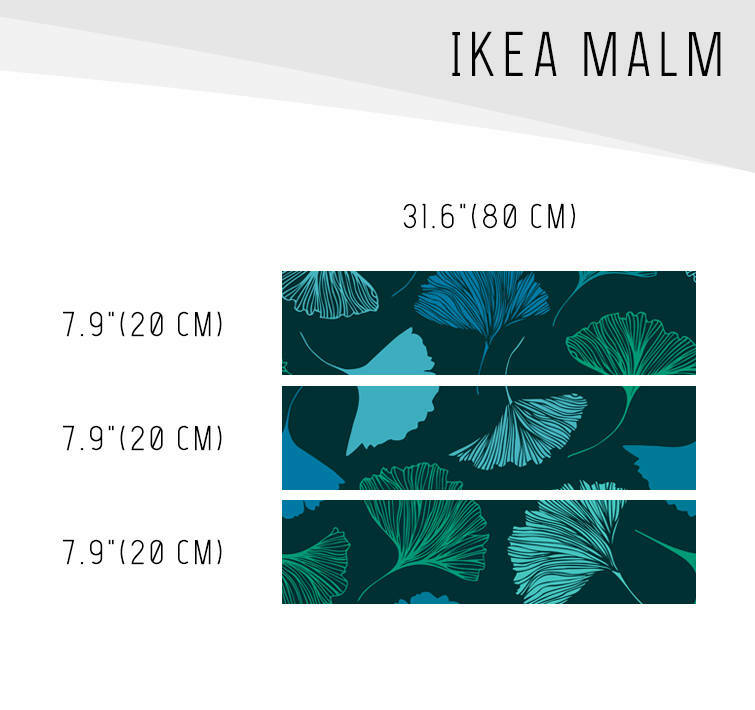 IKEA MALM dresser turquoise falling flowers Removable sticker for furniture