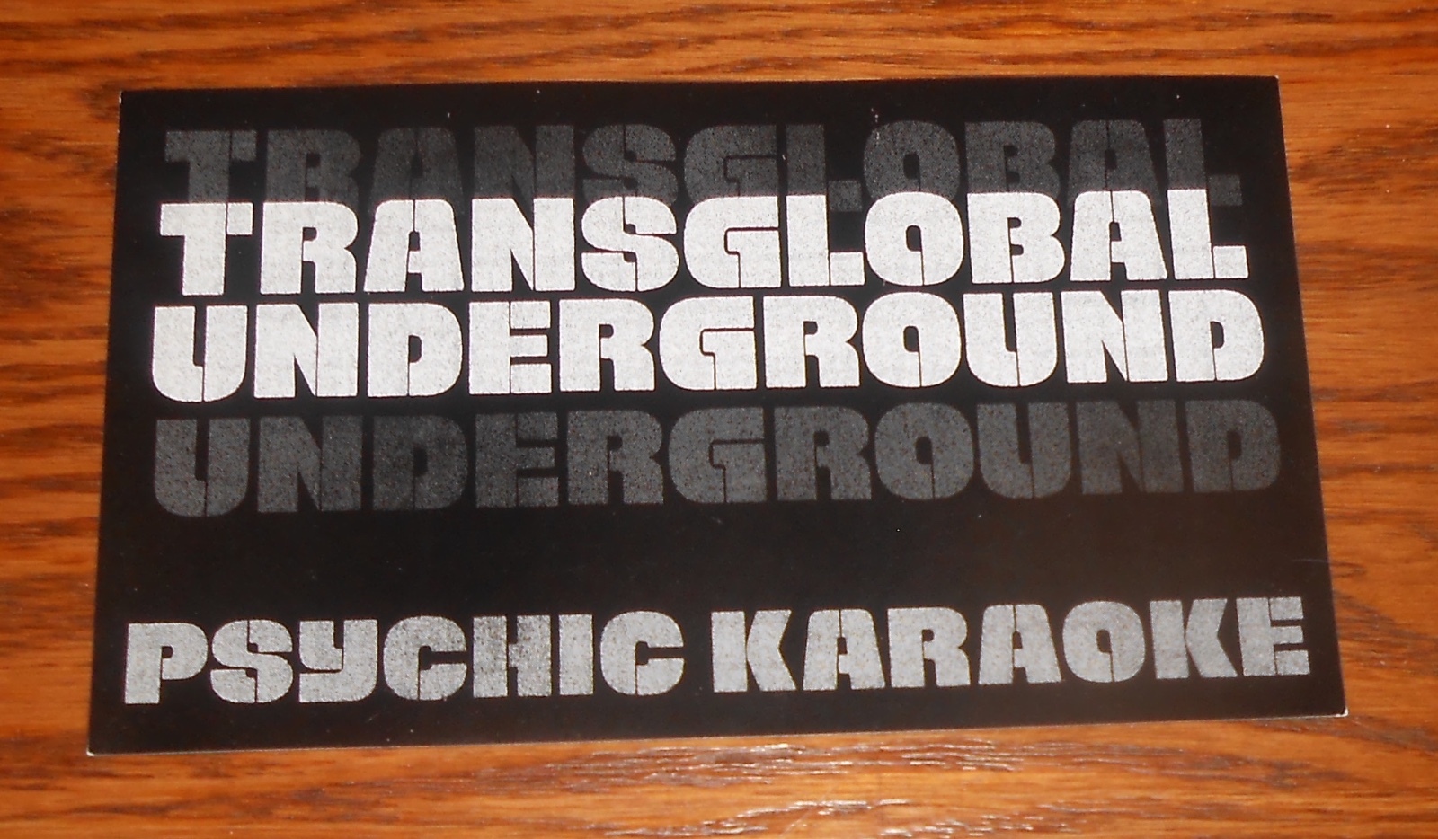 Transglobal Underground Psychic Karaoke Sticker Decal Rectangle Promo RARE 6×3.5