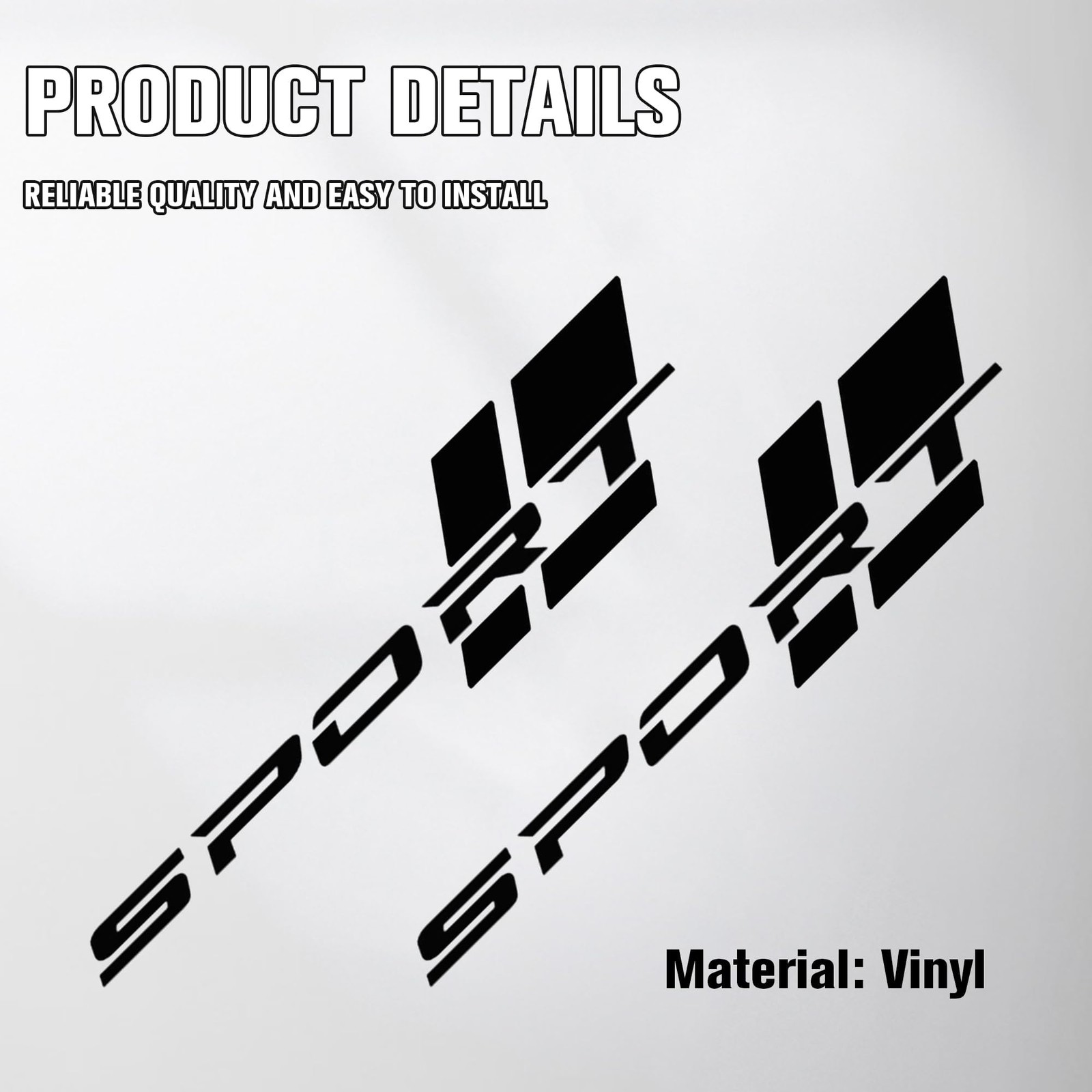 Sport Letter Logo Vinyl Decal Sticker, 16 Inch, 2 Pack, Universal Car Fit (Al…