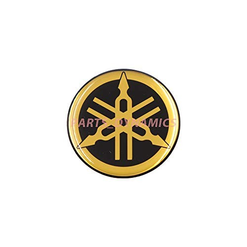 45mm Diameter YAMAHA Tuning Fork Decal Sticker Emblem Logo Black/Gold Raised