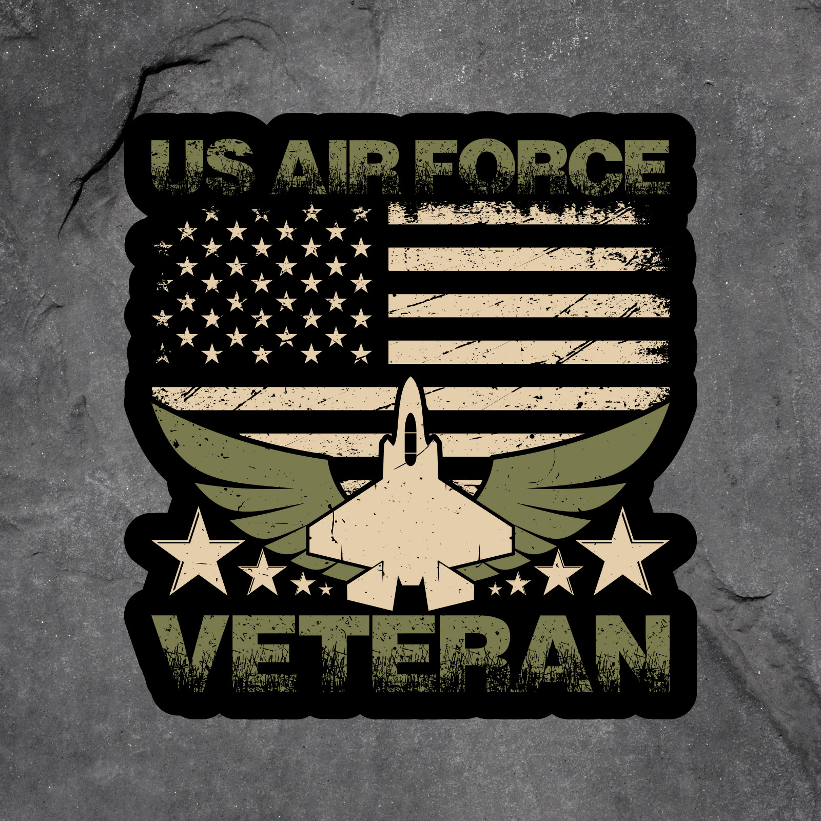 Air Force Veteran Sticker Vinyl Decal Flag Patriotic Military Decor