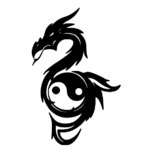 Dragon yin yang Sticker Decal
