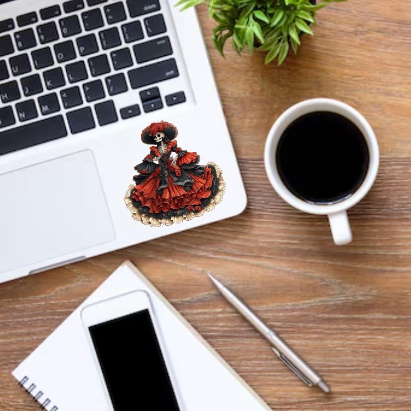 Day of the Dead Catrina, Dia de los Muertos Precision Cut Decal