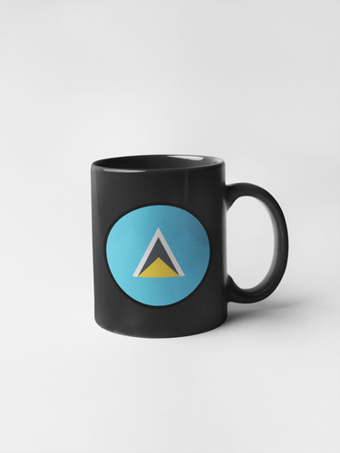 Saint Lucia Flag Circle Sticker Decal