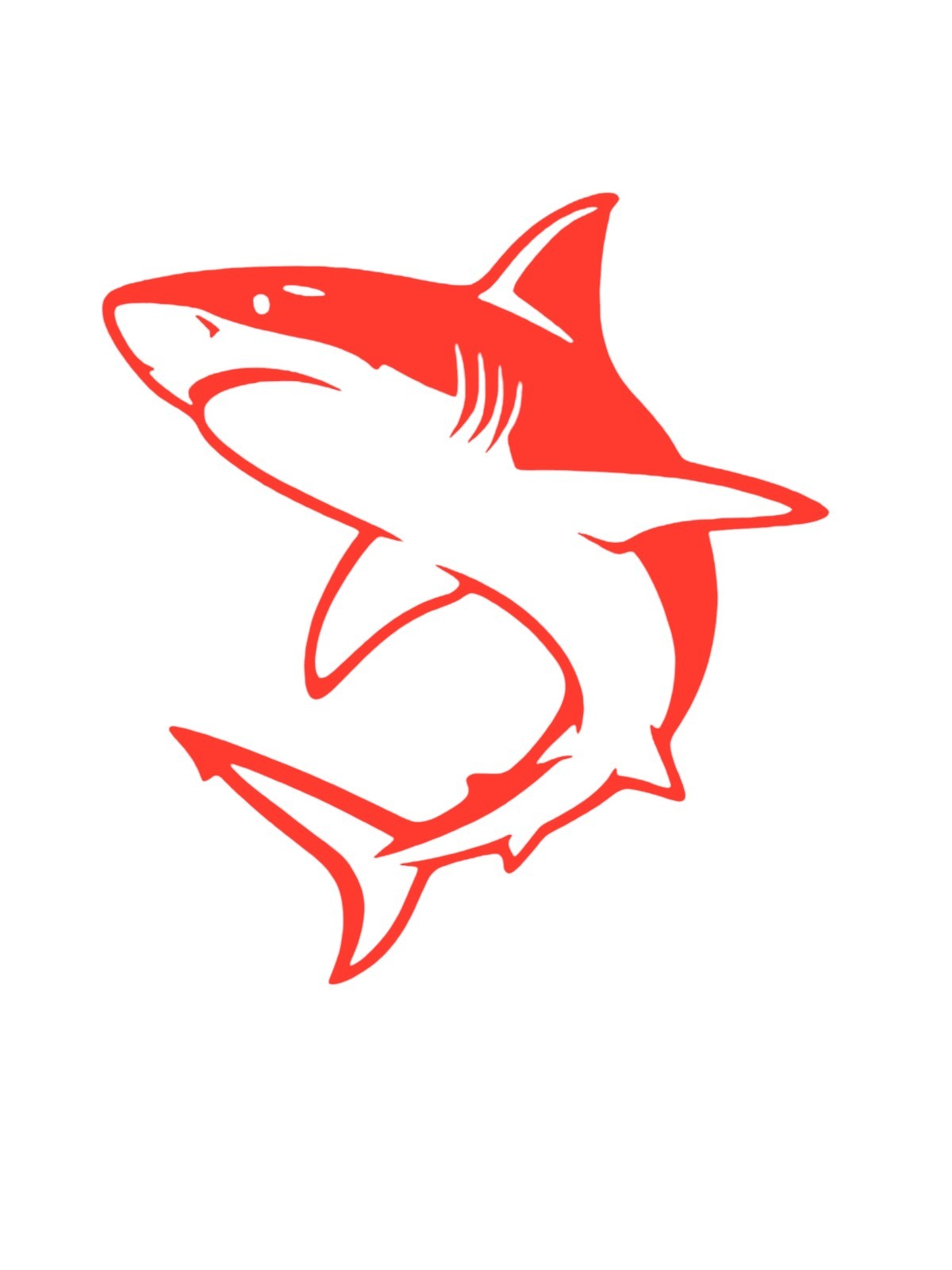 Shark design #2 Decal for car Windows Laptops most Smooth Surfaces