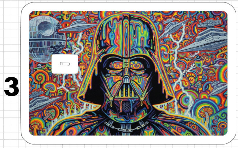 Acid Trip Darth Vader ATM Debit Credit Sticker Skin 420 Star Wars Jedi Sith US