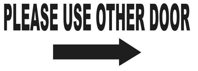 PLEASE USE OTHER DOOR ARROW VINYL STICKER ENTRANCE EXIT DOOR CHOOSE COLOR