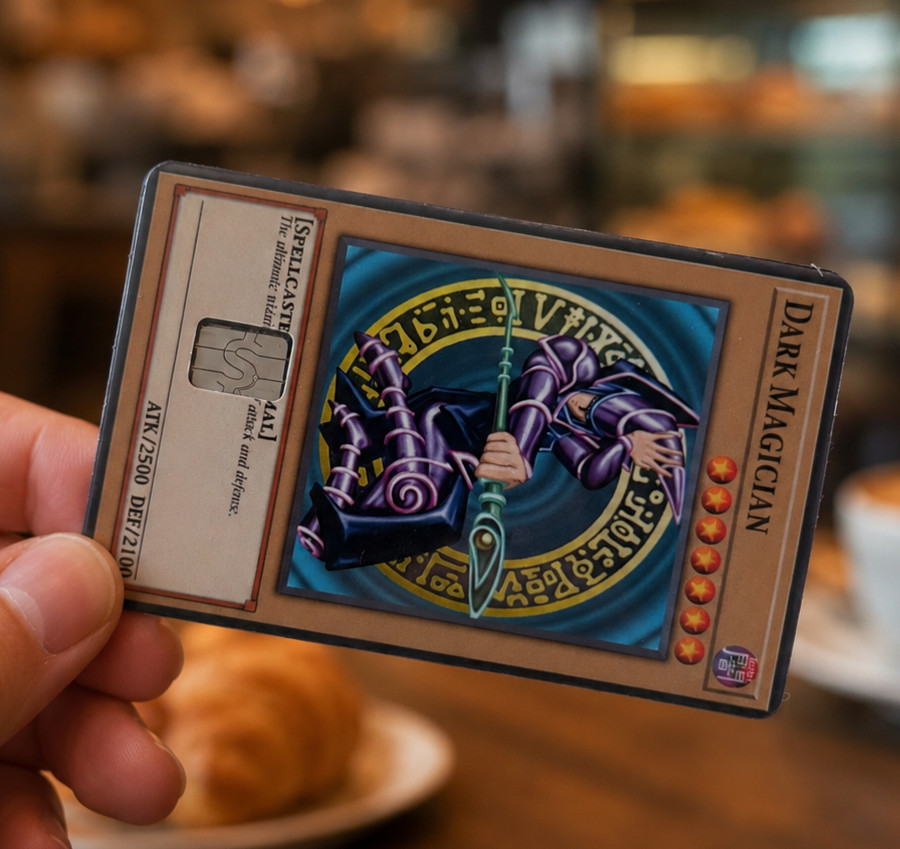 Yughio Credit Debit Card Skin Cover Sticker Chip Dark Magician Fun Decal 2 Pack