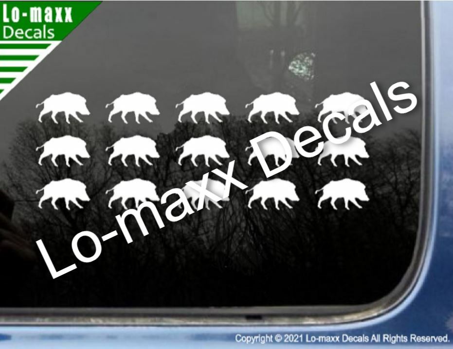 Wild Pig Boar Hunting Kill Markings Car Truck Window Die Cut Vinyl Decal