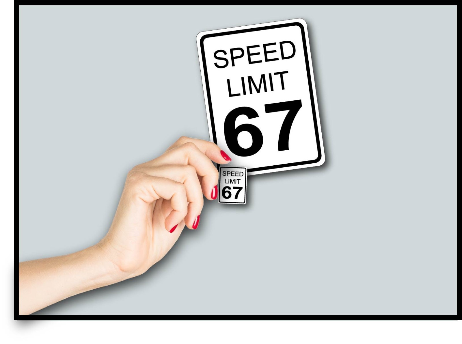 Speed Limit 67 Decal Sticker Meme Trending Trend Post 6 7 Teen Gift Get Lost Mi