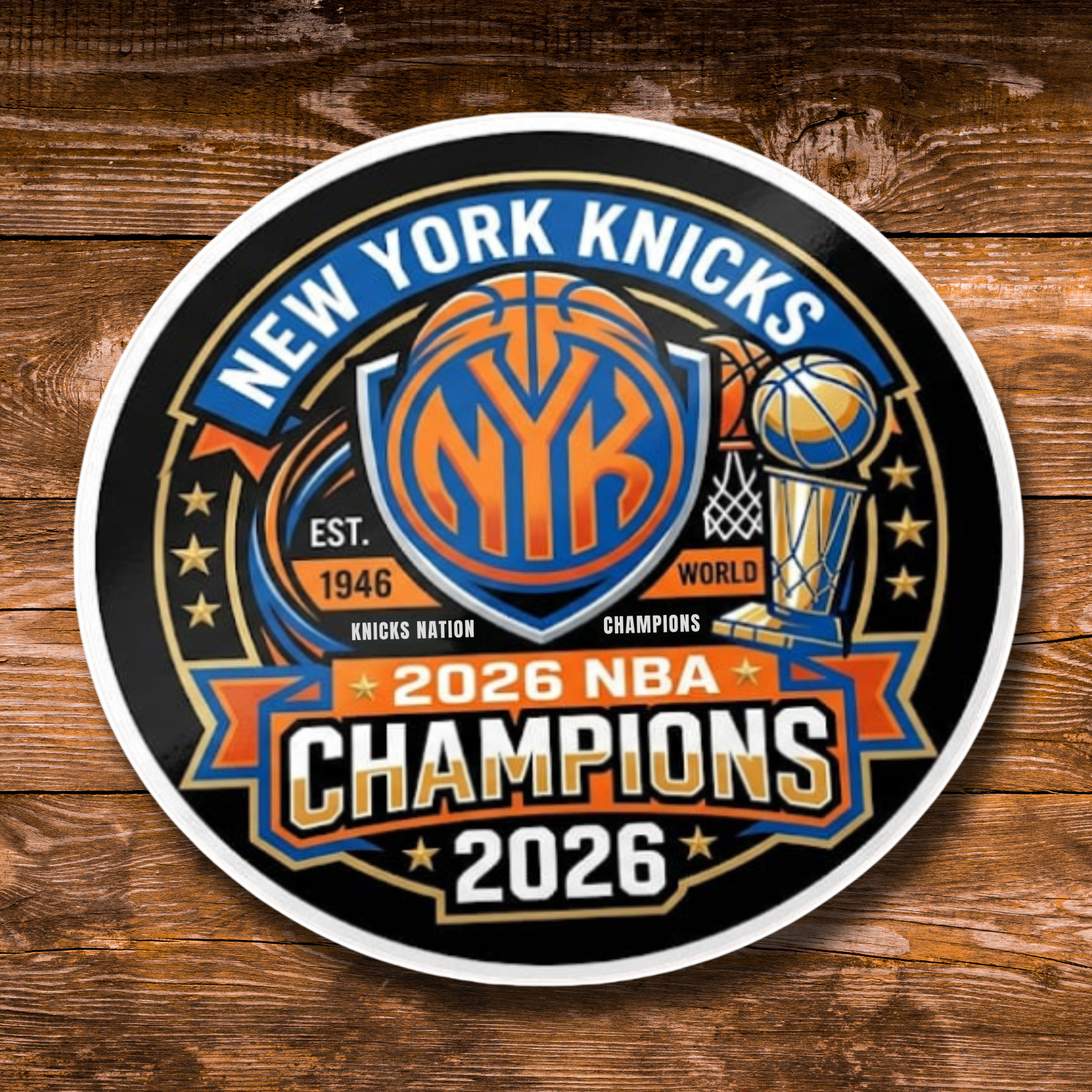 NEW YORK KNICKS STICKERS 2026 NBA Champions NYK Waterproof Vinyl NEW