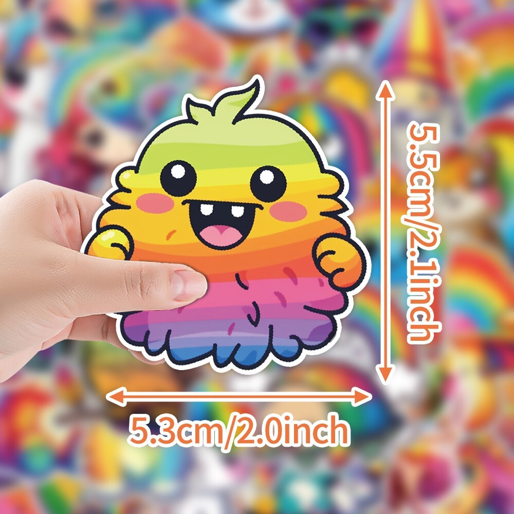 50 Pcs Stickers Rainbow Animal Laptop Phone Luggage Skateboard Car Fridge Vinyl
