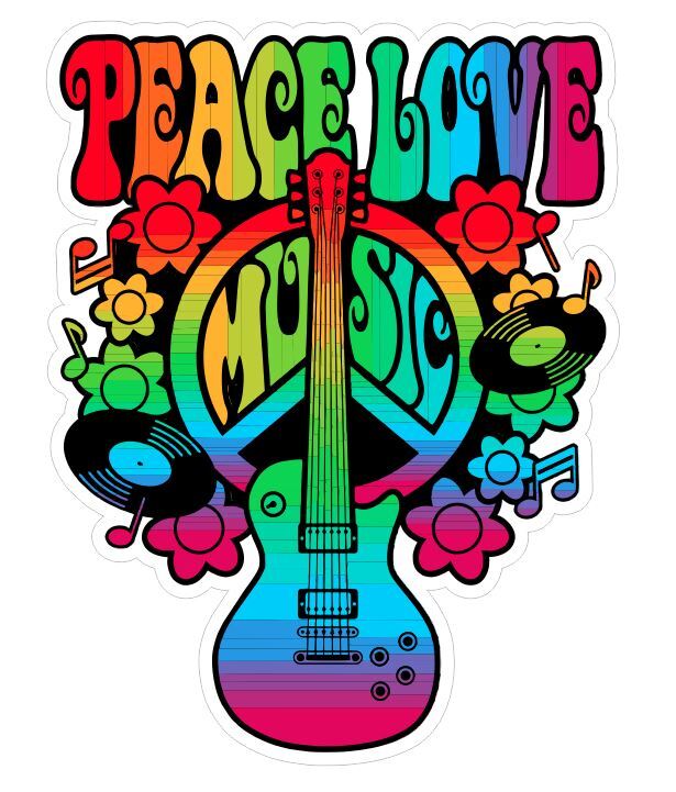 Peace Love Music Sticker Decal A689
