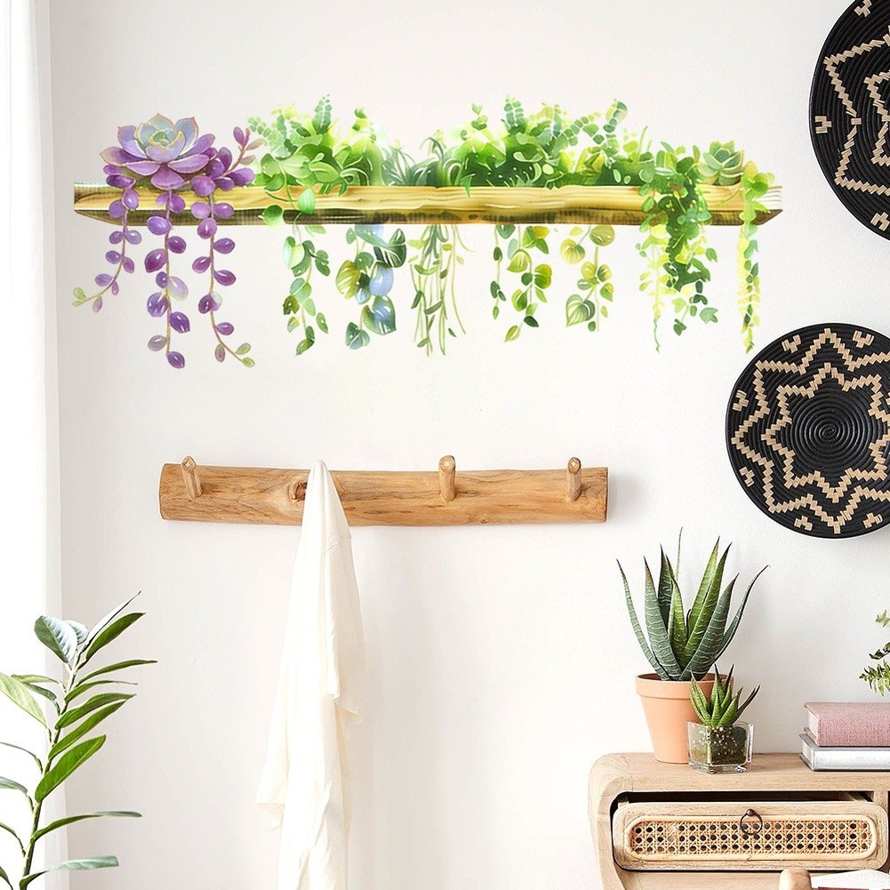 Flower Leaf Wall Decal Self-adhesive Fade Resistant Environmentally Friendly