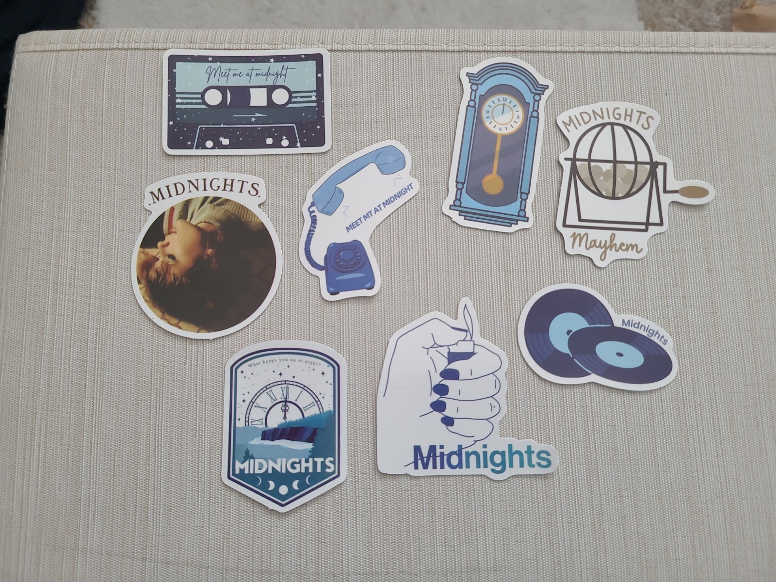 Taylor Swift vinyl sticker Set Of 8 Midnights The Eras Tour Anti-hero Clock