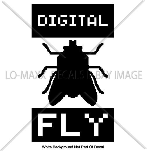 Digital Fly Custom Art Graphic Design Various Colors & Sizes Die Cut Vinyl Decal