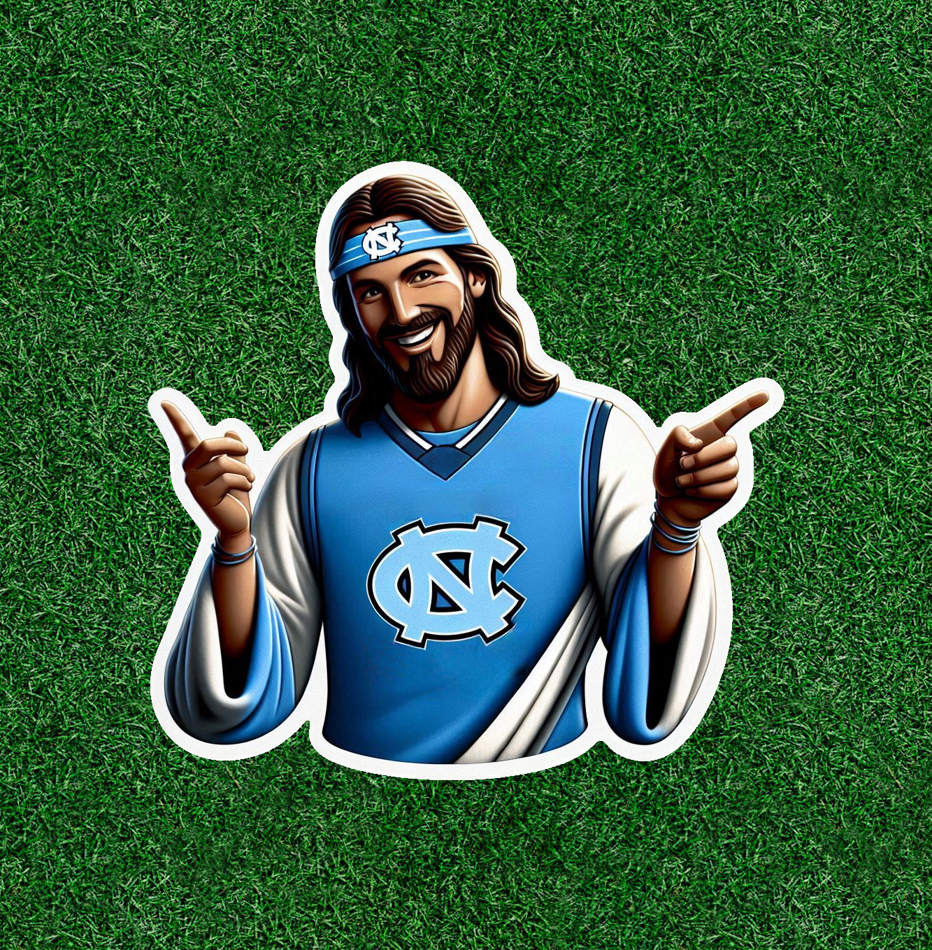 Jesus is a North Carolina fan 100% waterproof vinyl sticker – several sizes