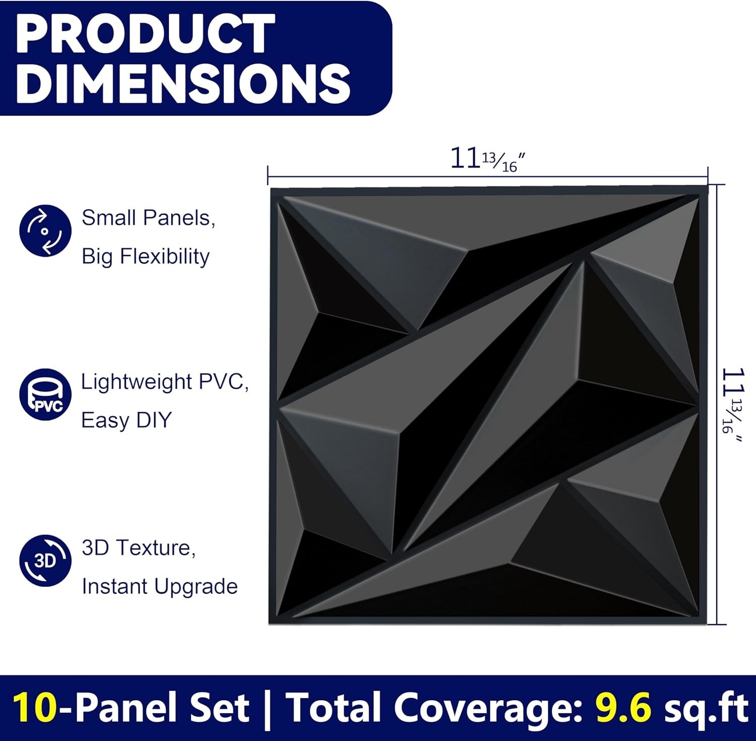 3D Wall Panel for Interior Wall Decor, PVC Wall Panels for Living Room Bedroo…