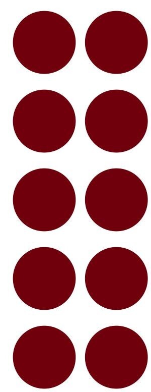 1.5" Burgundy Round Label Dots Stickers Color Coding Inventory 1.5 Inch Dot