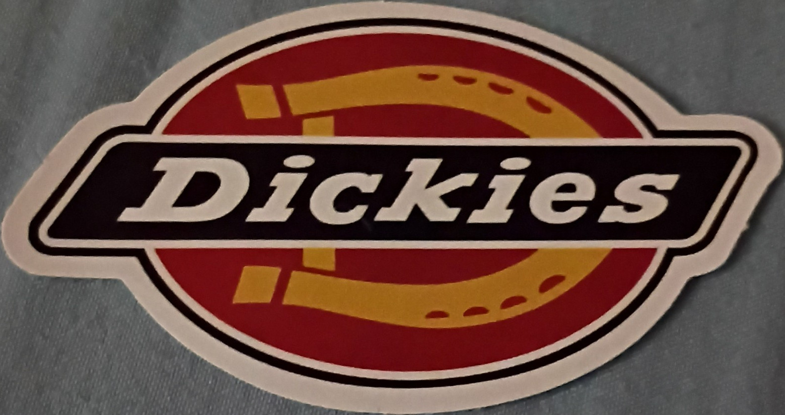 Dickies Red Black Yellow White Vinyl Oval Logo Sticker Decal