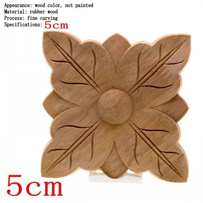 Unpainted Wood Color Decal Applique Furniture Square Home Decoration Accessories
