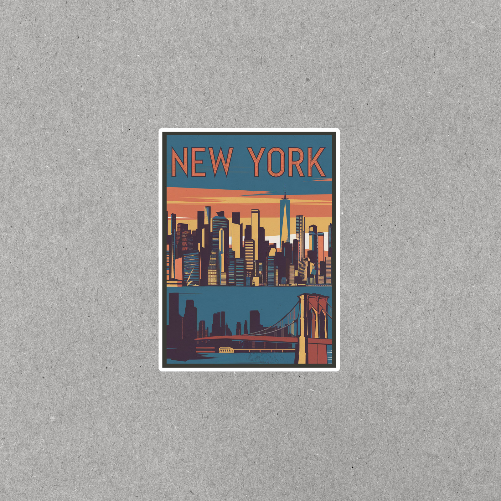 Vintage New York City Skyline Sticker – Retro Travel Decal Souvenir Gift Idea #3